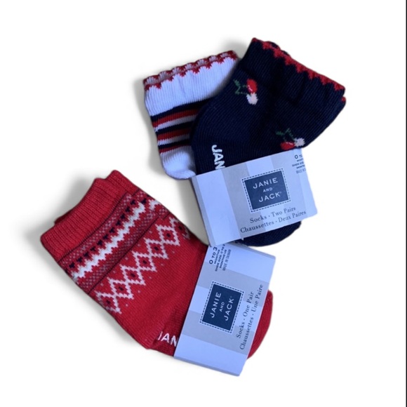 Janie and Jack Baby Girl Bundle 3 Pair of Socks - Picture 1 of 8